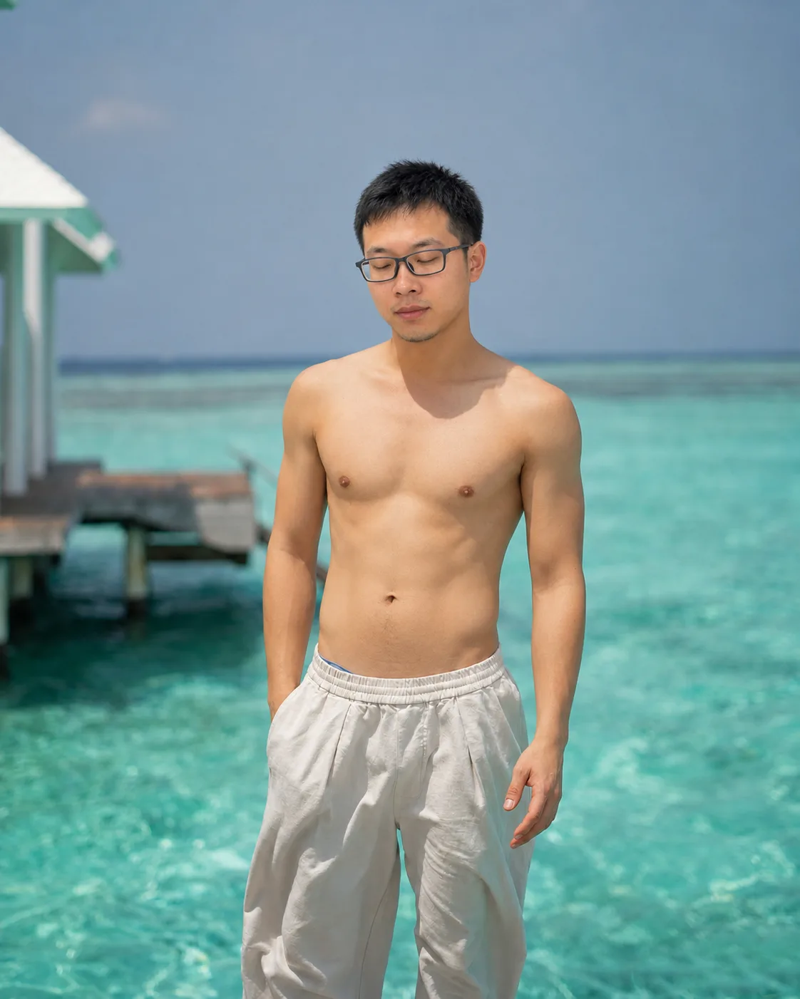 Man with AI-generated dating profile photos for Tinder - transformation example 1 3